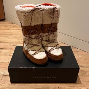 Azalea Wang Brown and Cream Boots